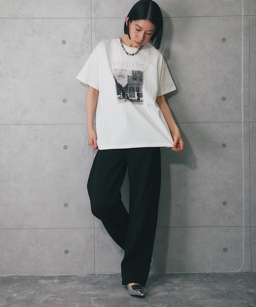 ANOTHER S(アナザーエス)の「綿天竺フォトプリントTシャツ(Tシャツ/カットソー・レディース・ホワイト×ブルー/ホワイト×ピンク/グレー/ブラック・FREE)」の12枚目の写真