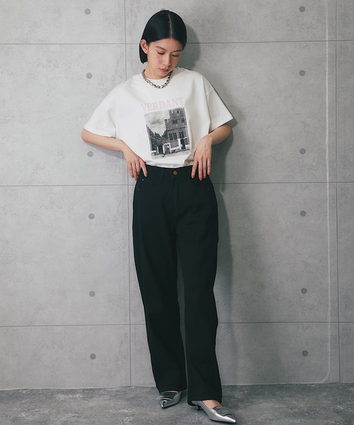ANOTHER S(アナザーエス)の「綿天竺フォトプリントTシャツ(Tシャツ/カットソー・レディース・ホワイト×ブルー/ホワイト×ピンク/グレー/ブラック・FREE)」の14枚目の写真