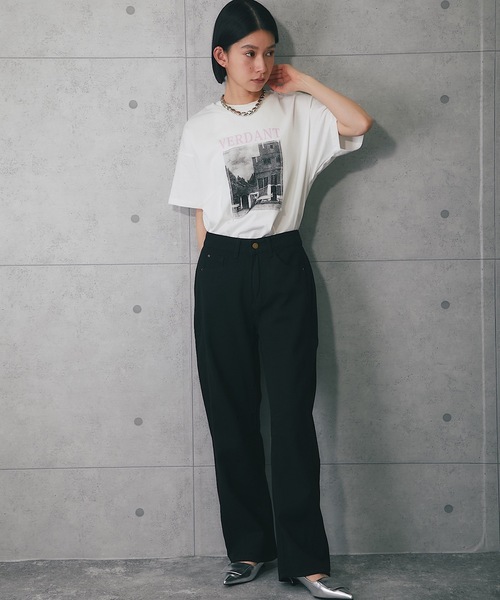 ANOTHER S(アナザーエス)の「綿天竺フォトプリントTシャツ(Tシャツ/カットソー・レディース・ホワイト×ブルー/ホワイト×ピンク/グレー/ブラック・FREE)」の16枚目の写真
