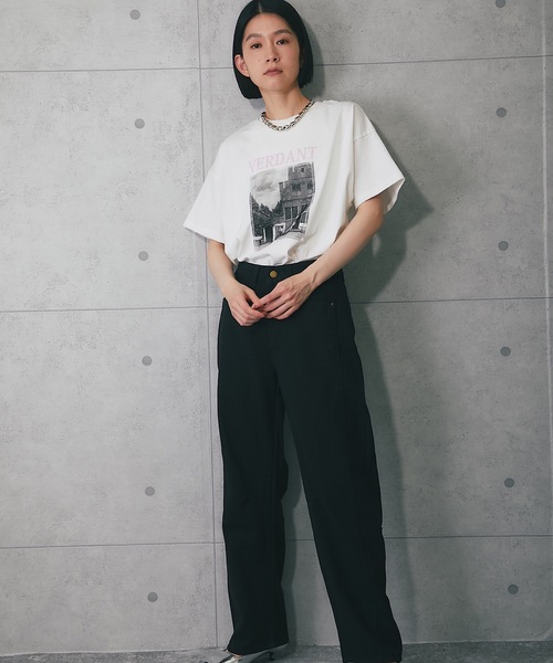 ANOTHER S(アナザーエス)の「綿天竺フォトプリントTシャツ(Tシャツ/カットソー・レディース・ホワイト×ブルー/ホワイト×ピンク/グレー/ブラック・FREE)」の18枚目の写真