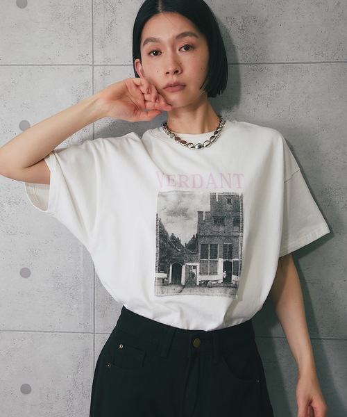 ANOTHER S(アナザーエス)の「綿天竺フォトプリントTシャツ(Tシャツ/カットソー・レディース・ホワイト×ブルー/ホワイト×ピンク/グレー/ブラック・FREE)」の20枚目の写真