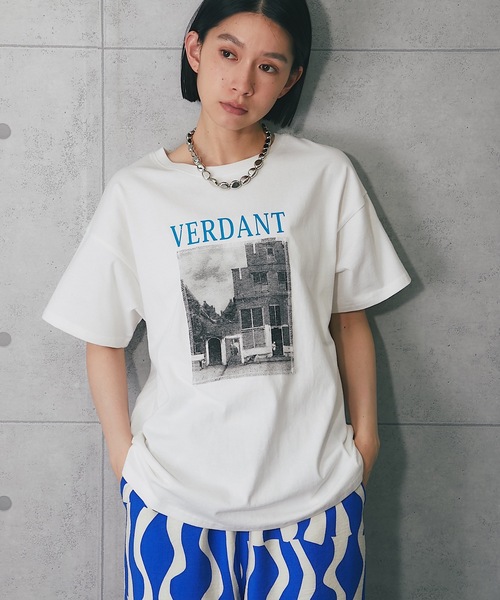 ソフト天竺・ドットプリントシャツ【ISW25EUP39331】 30／－ナチュラルソフト天竺 島浪プリントTシャツ