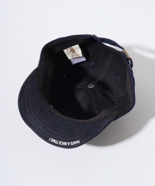 CALIFORNIA HAVE A NICE TIME !（カリフォルニアハブァナイスタイム）の「CALIFORNIA HAVE A NICE TIME! CH SHORT BRIM CAP ツバ短い アンパイア バイカラー（キャップ・メンズ・ブラック/ネイビー・FREE）」の4枚目の写真