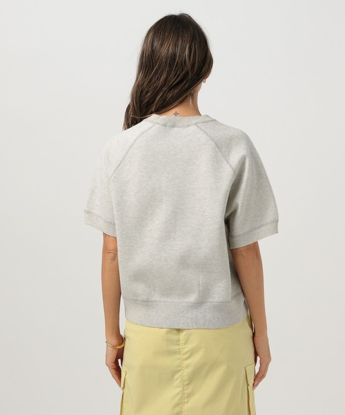 BAYFLOW（ベイフロー）の「[カジュアルになりすぎない]スウェットライクショートスリーブニット（スウェット・レディース・グリーン/オフホワイト/グレー・FREE）」の21枚目の写真