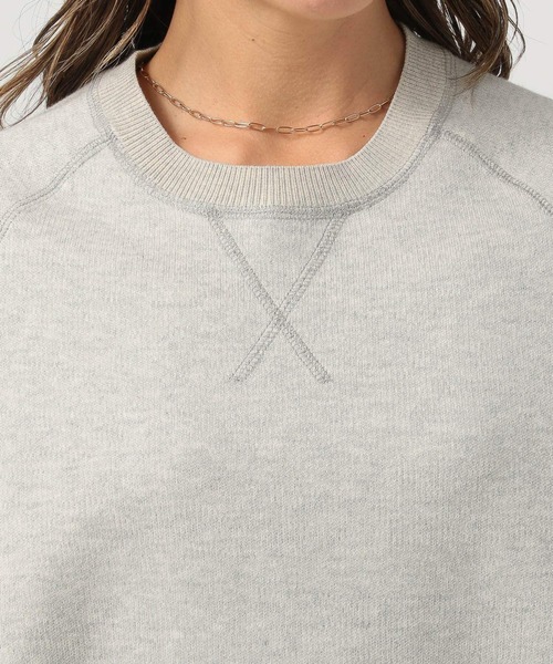 BAYFLOW（ベイフロー）の「[カジュアルになりすぎない]スウェットライクショートスリーブニット（スウェット・レディース・グリーン/オフホワイト/グレー・FREE）」の20枚目の写真