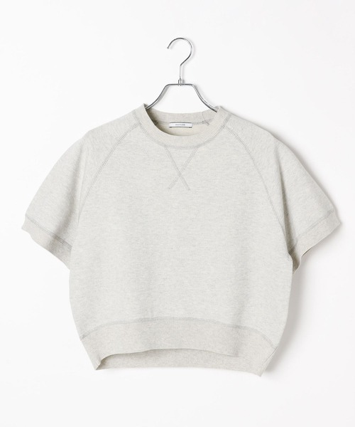 BAYFLOW（ベイフロー）の「[カジュアルになりすぎない]スウェットライクショートスリーブニット（スウェット・レディース・グリーン/オフホワイト/グレー・FREE）」の15枚目の写真