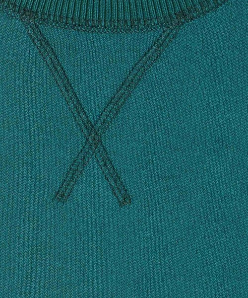 BAYFLOW（ベイフロー）の「[カジュアルになりすぎない]スウェットライクショートスリーブニット（スウェット・レディース・グリーン/オフホワイト/グレー・FREE）」の11枚目の写真