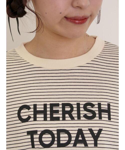 Samansa Mos2（サマンサ モスモス）の「袖口フリルメロウロゴプリントロンT（Tシャツ/カットソー・レディース・サックスブルー/オフホワイト/イエロー/キナリ・F）」の12枚目の写真