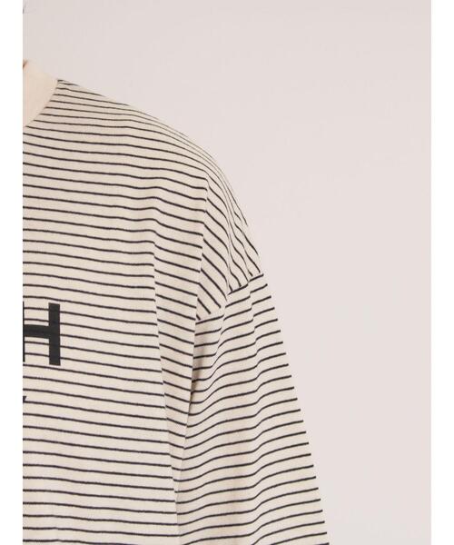 Samansa Mos2（サマンサ モスモス）の「袖口フリルメロウロゴプリントロンT（Tシャツ/カットソー・レディース・サックスブルー/オフホワイト/イエロー/キナリ・F）」の14枚目の写真