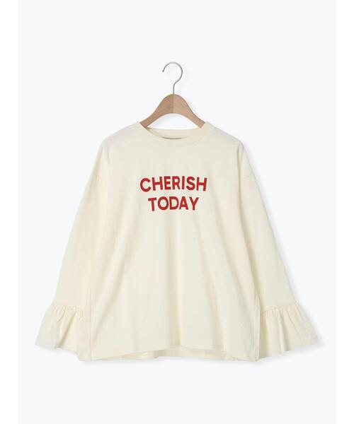 Samansa Mos2（サマンサ モスモス）の「袖口フリルメロウロゴプリントロンT（Tシャツ/カットソー・レディース・サックスブルー/オフホワイト/イエロー/キナリ・F）」の21枚目の写真