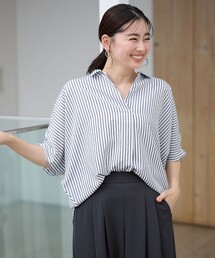 ANY（エニィ）の「【新色追加】スキッパーネック袖タックブラウス（シャツ/ブラウス）」