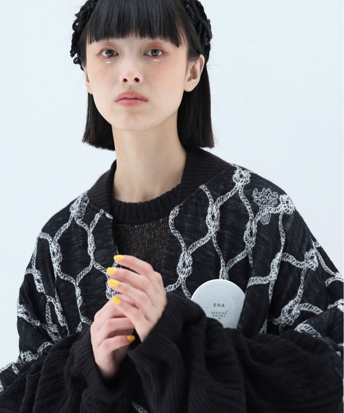 bedsidedrama（ベットサイドドラマ）の「Origin Jacquard Mix Gawn（その他アウター・レディース・ブラック/ブラック系/ホワイト・1/2）」の16枚目の写真