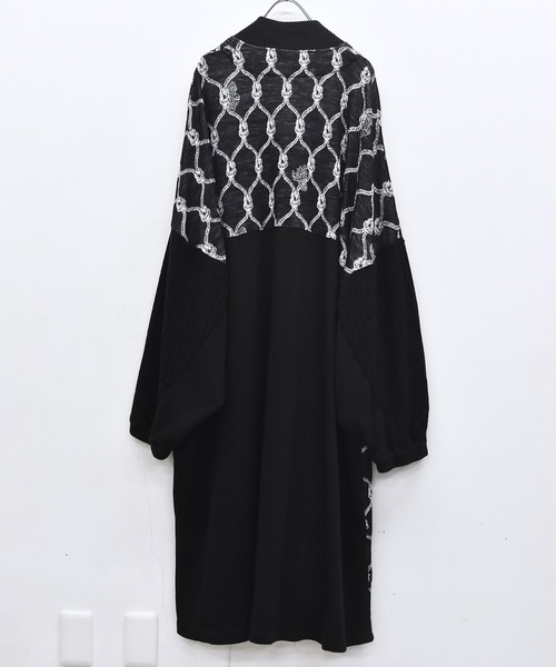 bedsidedrama（ベットサイドドラマ）の「Origin Jacquard Mix Gawn（その他アウター・レディース・ブラック/ブラック系/ホワイト・1/2）」の8枚目の写真