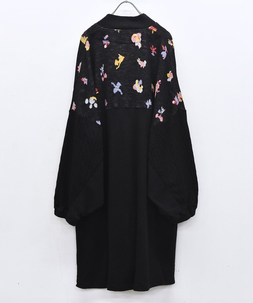 bedsidedrama（ベットサイドドラマ）の「Origin Jacquard Mix Gawn（その他アウター・レディース・ブラック/ブラック系/ホワイト・1/2）」の10枚目の写真