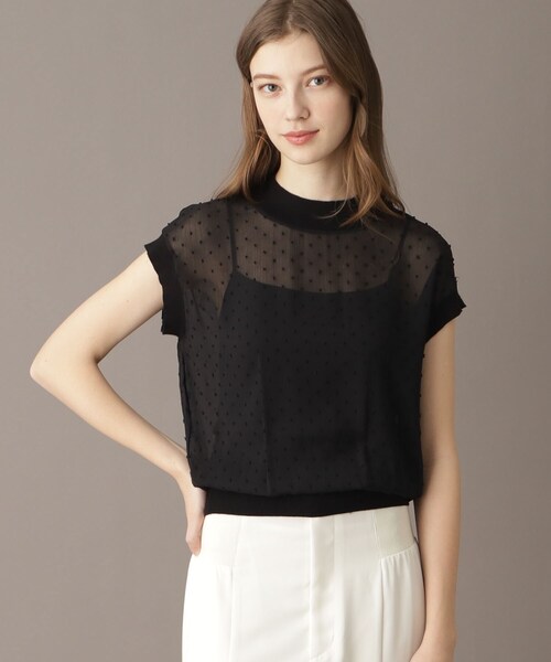 DRESSTERIOR(ドレステリア)の「【シアーシャツ/清涼感】ドットジャカードプルオーバーブラウス(シャツ/ブラウス・レディース・ブラック/ライトベージュ・38/36/34)」の1枚目の写真