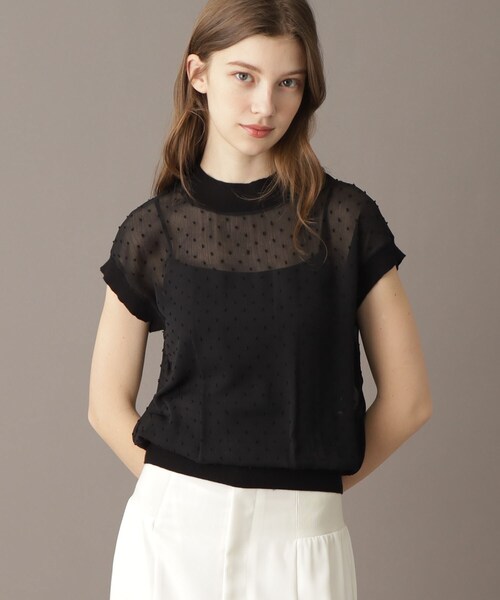 DRESSTERIOR(ドレステリア)の「【シアーシャツ/清涼感】ドットジャカードプルオーバーブラウス(シャツ/ブラウス・レディース・ブラック/ライトベージュ・38/36/34)」の14枚目の写真