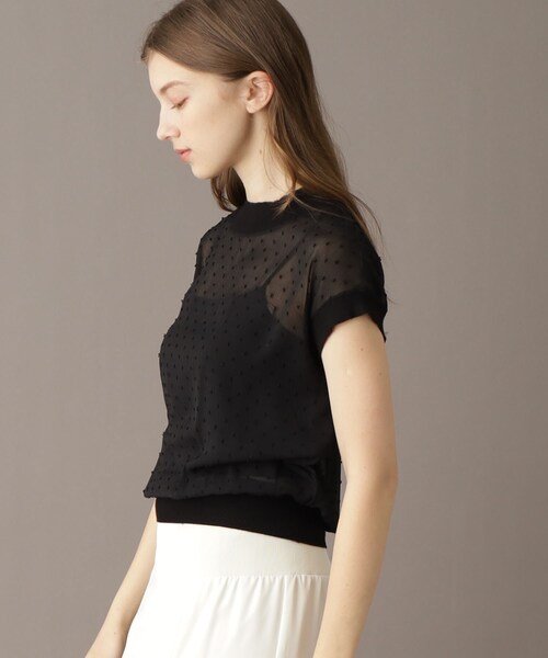 DRESSTERIOR(ドレステリア)の「【シアーシャツ/清涼感】ドットジャカードプルオーバーブラウス(シャツ/ブラウス・レディース・ブラック/ライトベージュ・38/36/34)」の15枚目の写真