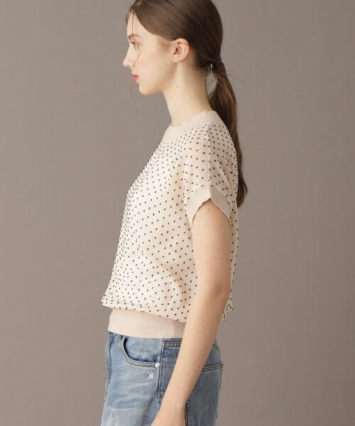 DRESSTERIOR(ドレステリア)の「【シアーシャツ/清涼感】ドットジャカードプルオーバーブラウス(シャツ/ブラウス・レディース・ブラック/ライトベージュ・38/36/34)」の3枚目の写真