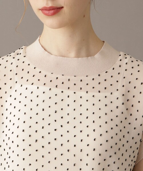 DRESSTERIOR(ドレステリア)の「【シアーシャツ/清涼感】ドットジャカードプルオーバーブラウス(シャツ/ブラウス・レディース・ブラック/ライトベージュ・38/36/34)」の5枚目の写真