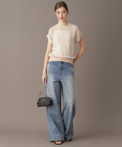 DRESSTERIOR(ドレステリア)の「【シアーシャツ/清涼感】ドットジャカードプルオーバーブラウス(シャツ/ブラウス・レディース・ブラック/ライトベージュ・38/36/34)」の9枚目の写真