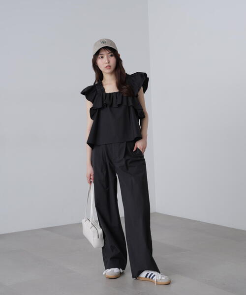 セール】◇〈セットアップ対応〉ワッシャーセミワイドパンツ
