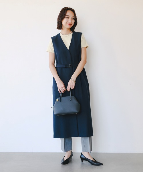 B:MING by BEAMS(ビーミングバイビームス)の「ジレ ワンピース (手洗い可)(ワンピース・レディース・ネイビー/ブラウン系その他・SMALL/MEDIUM)」の3枚目の写真