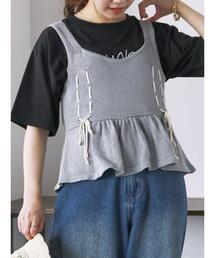 ehka sopo | リボンニットビスチェ(ベスト)