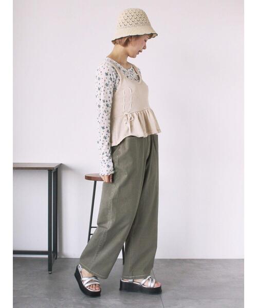 ehka sopo(エヘカソポ)の「リボンニットビスチェ(ベスト・レディース・キナリ/グレー/グリーン/ブラック・F)」の12枚目の写真