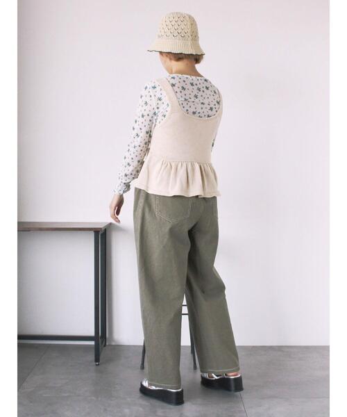 ehka sopo(エヘカソポ)の「リボンニットビスチェ(ベスト・レディース・キナリ/グレー/グリーン/ブラック・F)」の13枚目の写真