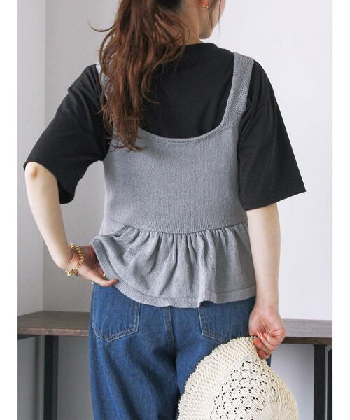 ehka sopo(エヘカソポ)の「リボンニットビスチェ(ベスト・レディース・キナリ/グレー/グリーン/ブラック・F)」の16枚目の写真