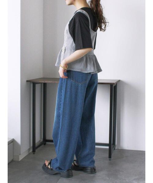 ehka sopo(エヘカソポ)の「リボンニットビスチェ(ベスト・レディース・キナリ/グレー/グリーン/ブラック・F)」の19枚目の写真