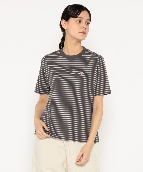 DANTON(ダントン)の「WOMEN'S COTTON JERSEY SHORT T-SHIRT STRIPE(Tシャツ/カットソー・レディース・ホワイト系その他/グレー系その他/ホワイト系その他5/ブルー系その他5/ブルー系その他6・S/M)」の2枚目の写真