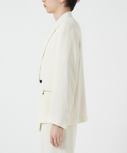 CULLNI(クルニ)の「【CULLNI】別注 DOUBLE ZIP JACKET(テーラードジャケット・メンズ・ホワイト/ネイビー・1/2)」の11枚目の写真