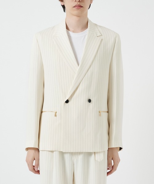 CULLNI(クルニ)の「【CULLNI】別注 DOUBLE ZIP JACKET(テーラードジャケット・メンズ・ホワイト/ネイビー・1/2)」の8枚目の写真
