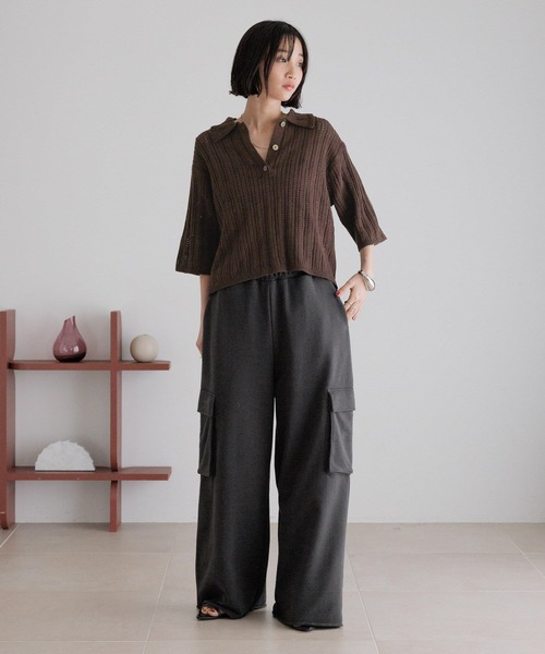 LOWRYS FARM(ローリーズファーム)の「ウラケカーゴパンツ 289795(その他パンツ・レディース・チャコールグレー/グリーン/アイボリー・FREE)」の5枚目の写真