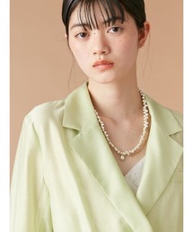tanakadaisuke/タナカダイスケ】pearl ribbon chain necklace