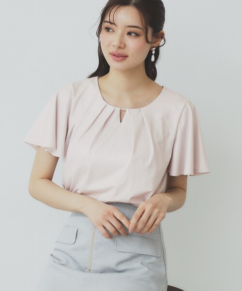 トップス Kazz セール】ビジュースリットフリルスリーブトップス【洗濯機洗い可】（T