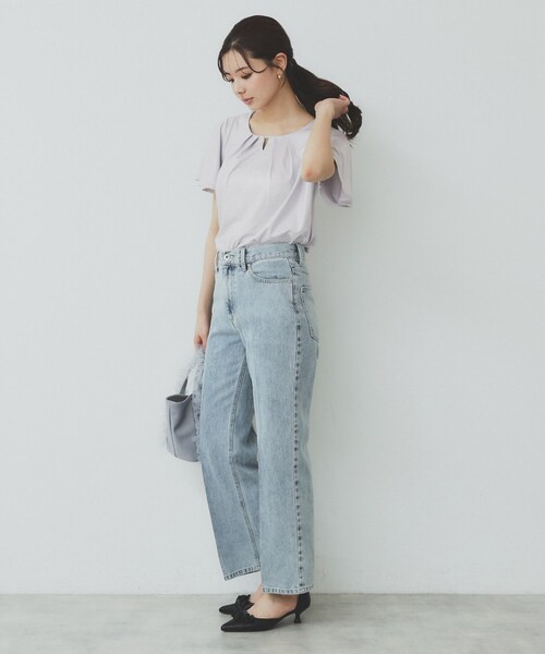 セール】ビジュースリットフリルスリーブトップス【洗濯機洗い可】（T