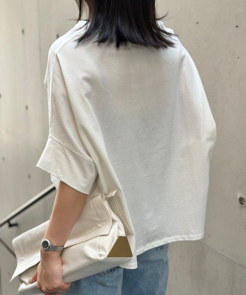 CIENA(シエナ)の「ダブルスリーブクルーネックドルマンプルオーバー(Tシャツ/カットソー・レディース・ホワイト/ブラック/チャコールグレー・FREE)」の6枚目の写真