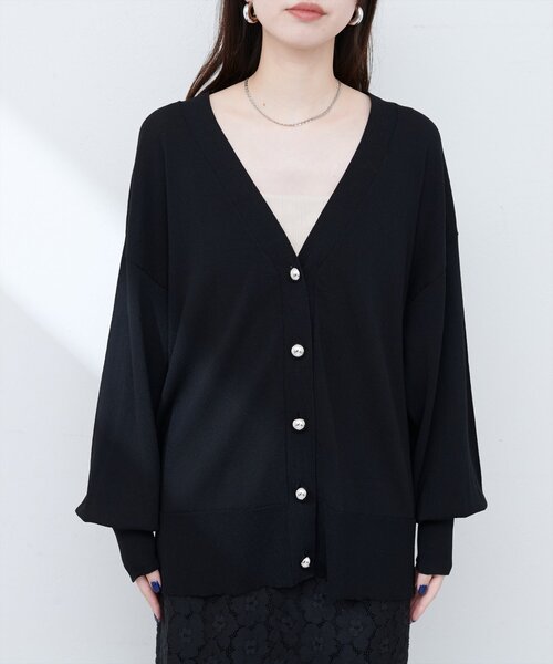 natural couture(ナチュラルクチュール)の「UVアンチピリング金釦カーデ(カーディガン/ボレロ・レディース・ピンク/イエロー/ブラック/オフホワイト・FREE)」の15枚目の写真