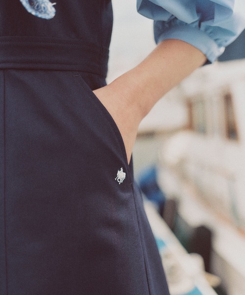 POLO BCS（ポロ ビーシーエス）の「【POLO BCS】VIS別注フロントボタンツイルワンピース（ワンピース・レディース・ベージュ/ネイビー・FREE）」の6枚目の写真