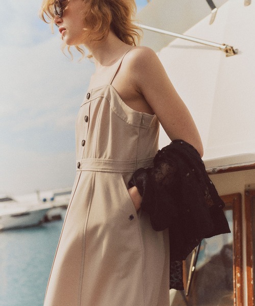 POLO BCS（ポロ ビーシーエス）の「【POLO BCS】VIS別注フロントボタンツイルワンピース（ワンピース・レディース・ベージュ/ネイビー・FREE）」の7枚目の写真