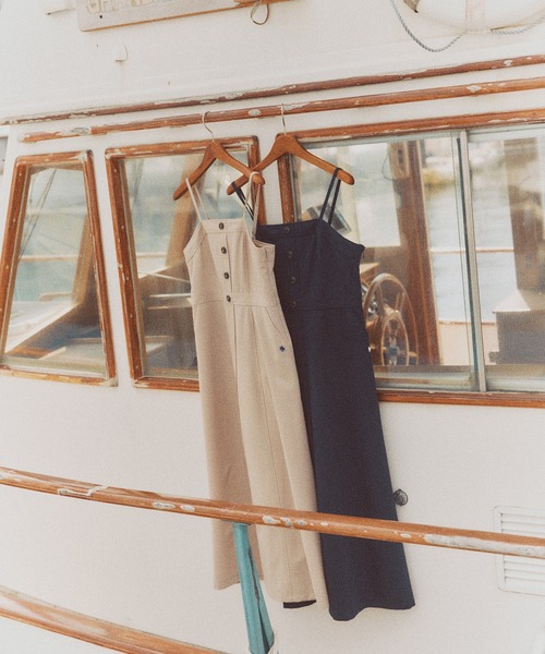 POLO BCS（ポロ ビーシーエス）の「【POLO BCS】VIS別注フロントボタンツイルワンピース（ワンピース・レディース・ベージュ/ネイビー・FREE）」の9枚目の写真