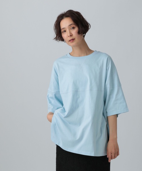 LEPSIM(レプシィム)の「フットボールT 327844(Tシャツ/カットソー・レディース・チャコールグレー/オフホワイト/ブルー/レッド・FREE)」の3枚目の写真