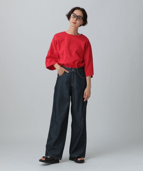 LEPSIM(レプシィム)の「フットボールT 327844(Tシャツ/カットソー・レディース・チャコールグレー/オフホワイト/ブルー/レッド・FREE)」の22枚目の写真