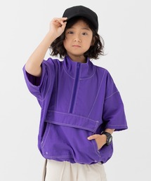 キョウホ50s60s〜扇コンマーハーフジッププルオーバー　ツートンパープル 50s60s〜 扇コンマー ハーフジッププルオーバー ツートンパープル