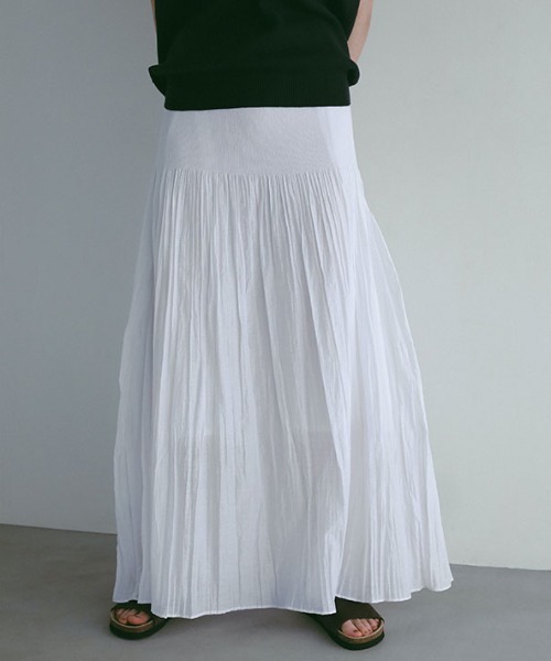 ETRE TOKYO（エトレトウキョウ）の「ウエストジャガードロングスカート（スカート・レディース・ホワイト/ネイビー・M/S）」の2枚目の写真