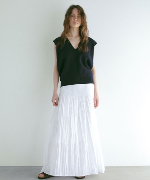 ETRE TOKYO（エトレトウキョウ）の「ウエストジャガードロングスカート（スカート・レディース・ホワイト/ネイビー・M/S）」の11枚目の写真