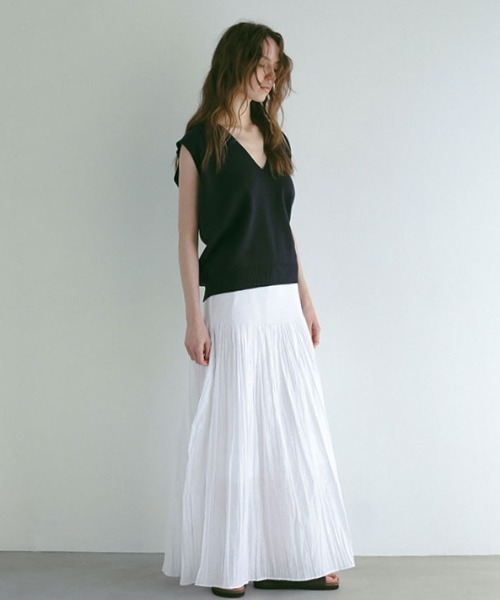 ETRE TOKYO（エトレトウキョウ）の「ウエストジャガードロングスカート（スカート・レディース・ホワイト/ネイビー・M/S）」の10枚目の写真