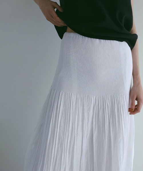 ETRE TOKYO（エトレトウキョウ）の「ウエストジャガードロングスカート（スカート・レディース・ホワイト/ネイビー・M/S）」の9枚目の写真